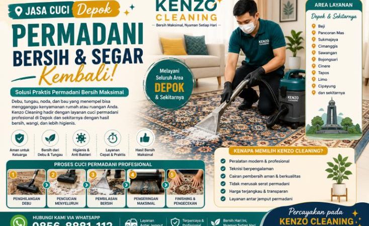 Jasa Cuci Permadani Depok | Kenzo Cleaning Solusi Praktis untuk Permadani Bersih dan Segar Kembali